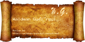 Waldman Györgyi névjegykártya
